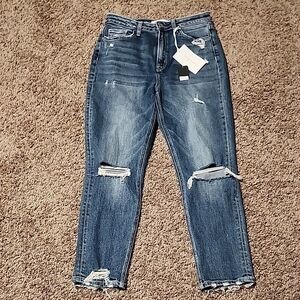 Flying Monkey Dark Blue Distressed Women's Jeans